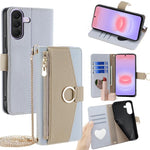 Custodia per telefono in pelle con texture Litchi a tracolla, For Galaxy A57 5G, For Galaxy A37 5G, For Samsung Galaxy A17 5G, For Samsung Galaxy F06 5G