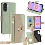 Custodia per telefono in pelle con texture Litchi a tracolla, For Galaxy A57 5G, For Galaxy A37 5G, For Samsung Galaxy A17 5G, For Samsung Galaxy F06 5G