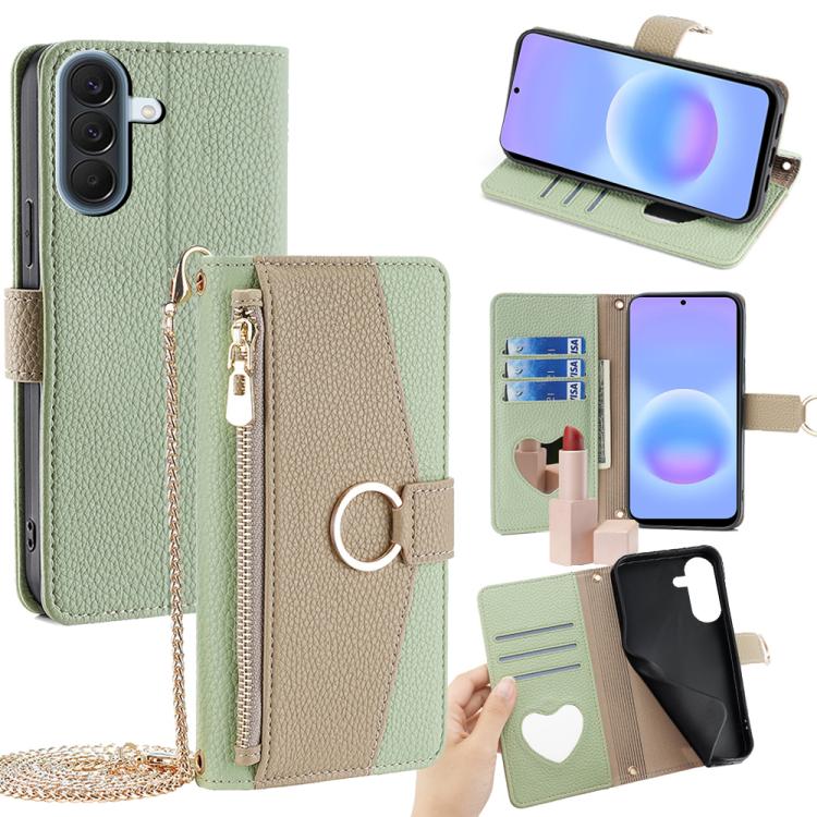 Custodia per telefono in pelle con texture Litchi a tracolla, For Galaxy A57 5G, For Galaxy A37 5G, For Samsung Galaxy A17 5G, For Samsung Galaxy F06 5G