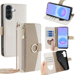 Custodia per telefono in pelle con texture Litchi a tracolla, For Galaxy A57 5G, For Galaxy A37 5G, For Samsung Galaxy A17 5G, For Samsung Galaxy F06 5G