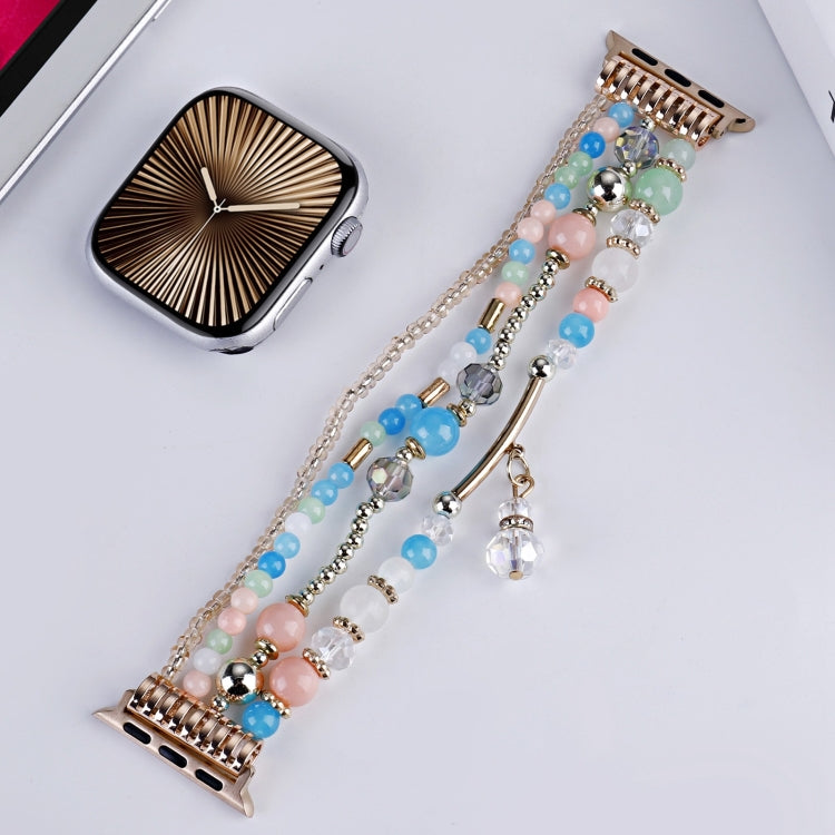 Cinturino per orologio con catena a quattro file di perline di rame, For Apple Watch 46mm / 49mm / 45mm / 44mm, For Apple Watch 42mm / 41mm / 40mm / 38mm