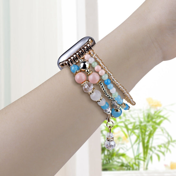 Cinturino per orologio con catena a quattro file di perline di rame, For Apple Watch 46mm / 49mm / 45mm / 44mm, For Apple Watch 42mm / 41mm / 40mm / 38mm