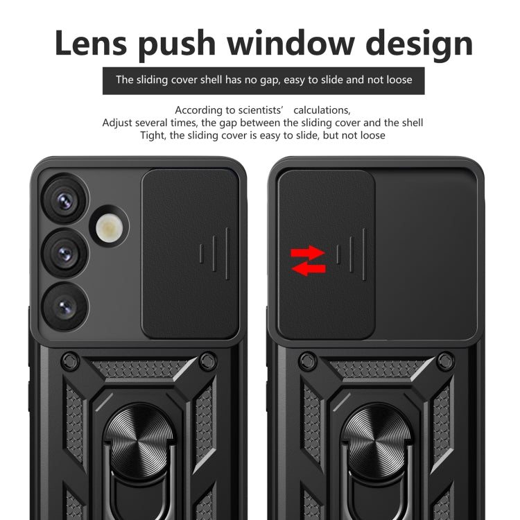 Custodia per telefono TPU+PC con design scorrevole per fotocamera, For Samsung Galaxy S25+ 5G, For Samsung Galaxy S25 Ultra 5G
