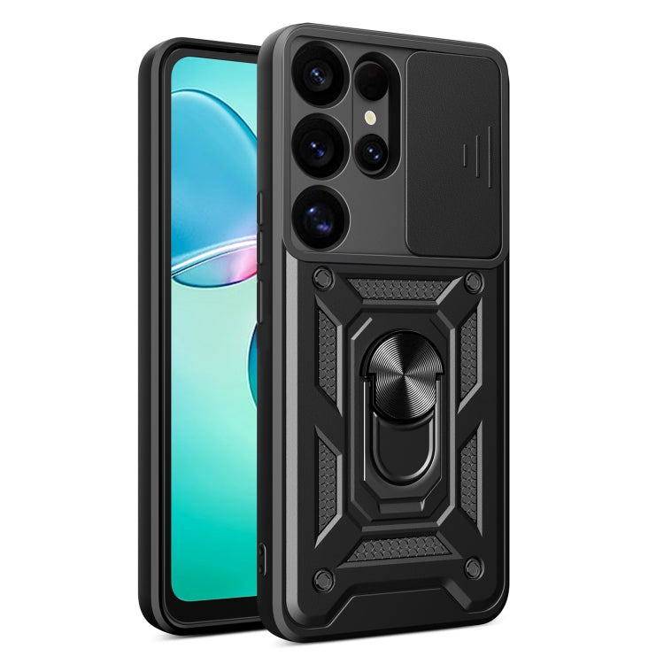 Custodia per telefono TPU+PC con design scorrevole per fotocamera, For Samsung Galaxy S25+ 5G, For Samsung Galaxy S25 Ultra 5G
