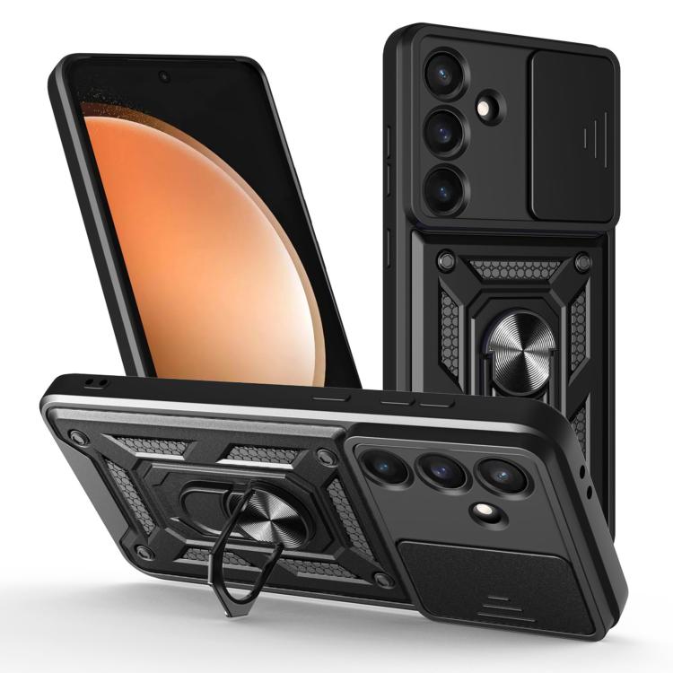 Custodia per telefono TPU+PC con design scorrevole per fotocamera, For Galaxy S26 FE / S25 FE 5G, For Samsung Galaxy S26+ 5G, For Samsung Galaxy S26 Ultra 5G