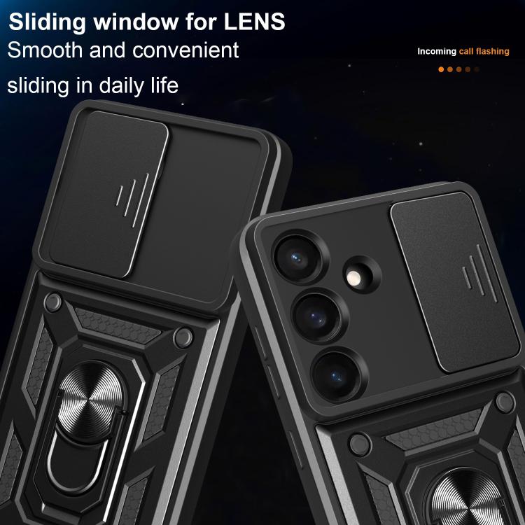 Custodia per telefono TPU+PC con design scorrevole per fotocamera, For Galaxy S26 FE / S25 FE 5G, For Samsung Galaxy S26+ 5G, For Samsung Galaxy S26 Ultra 5G