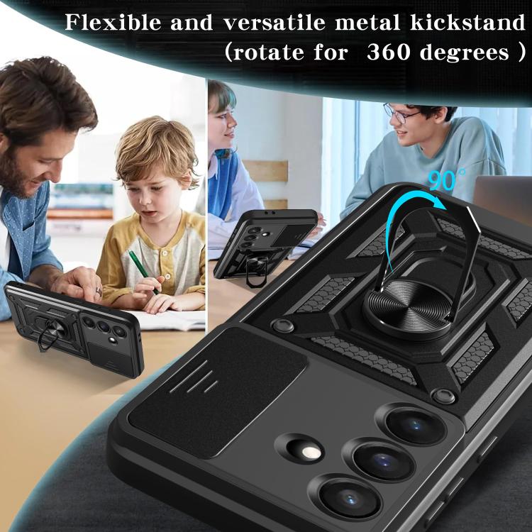 Custodia per telefono TPU+PC con design scorrevole per fotocamera, For Galaxy S26 FE / S25 FE 5G, For Samsung Galaxy S26+ 5G, For Samsung Galaxy S26 Ultra 5G