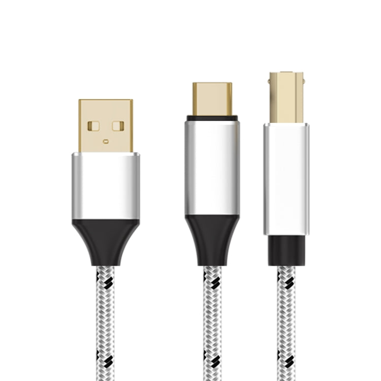 Cavo per stampante per strumenti MIDI 2 in 1 da tipo C e USB-A a USB-B, lunghezza: 1 m, 1m