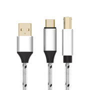Cavo per stampante per strumenti MIDI 2 in 1 da tipo C e USB-A a USB-B, lunghezza: 1 m, 1m