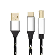 Cavo per stampante per strumenti MIDI 2 in 1 da tipo C e USB-A a USB-B, lunghezza: 1 m, 1m