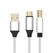 Cavo per stampante per strumenti MIDI 2 in 1 da tipo C e USB-A a USB-B, lunghezza: 1 m, 1m