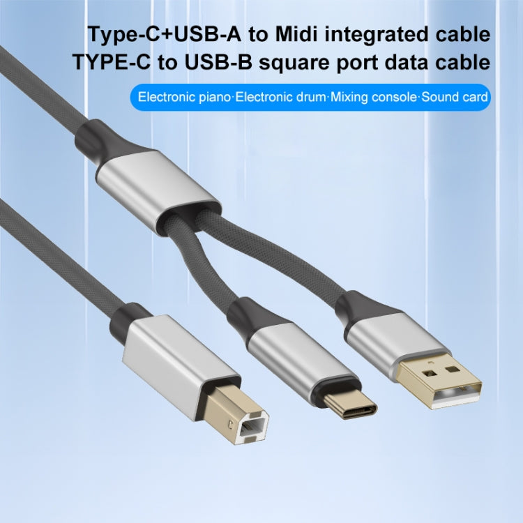 Cavo USB 2 in 1 Tipo C e USB-A a USB-B 1 metro