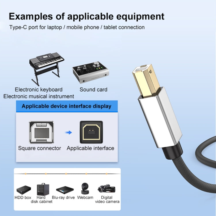 Cavo USB 2 in 1 Tipo C e USB-A a USB-B 1 metro