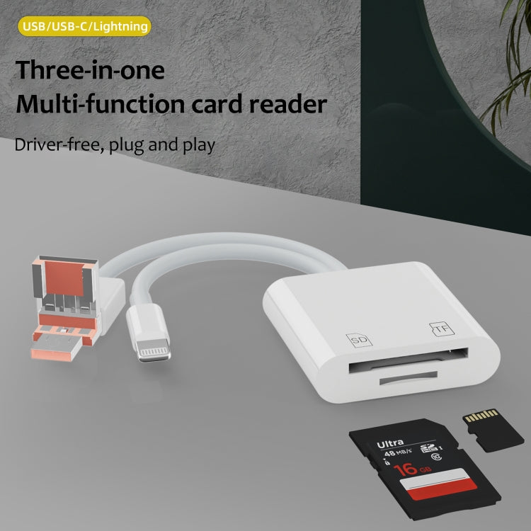 Lettore schede SD TF USB-C 3 in 1 compatto