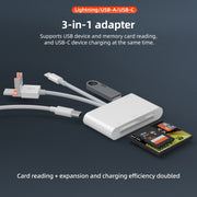 Adattatore per lettore di schede NK-1011TL Pro USB-C / Type-C, 8 pin, USB a USB-C / Type-C, USB, CF, TF, SD, NK-1011TL Pro