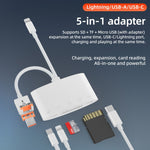 Adattatore lettore schede USB-C, 8 pin, USB-A, Micro USB