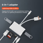 Adattatore USB-C 8 pin multifunzione con 3 USB e slot SD