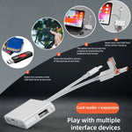 Adattatore USB-C 8 pin multifunzione con 3 USB e slot SD