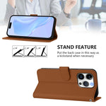 Custodia per telefono in pelle tinta unita effetto pelle con cordino, For iPhone 16 Pro