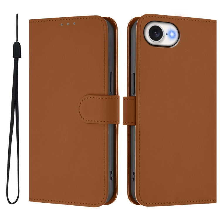 Custodia per telefono in pelle tinta unita effetto pelle con cordino, For iPhone 17e / 16e