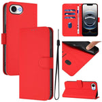 Custodia per telefono in pelle tinta unita effetto pelle con cordino, For iPhone 17e / 16e