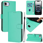 Custodia per telefono in pelle tinta unita effetto pelle con cordino, For iPhone 17e / 16e