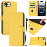 Custodia per telefono in pelle tinta unita effetto pelle con cordino, For iPhone 17e / 16e