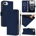 Custodia per telefono in pelle tinta unita effetto pelle con cordino, For iPhone 17e / 16e