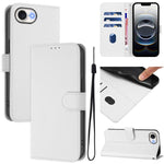 Custodia per telefono in pelle tinta unita effetto pelle con cordino, For iPhone 17e / 16e
