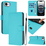 Custodia per telefono in pelle tinta unita effetto pelle con cordino, For iPhone 17e / 16e
