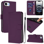 Custodia per telefono in pelle tinta unita effetto pelle con cordino, For iPhone 17e / 16e