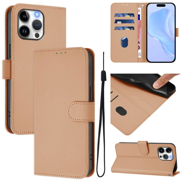 Custodia per telefono in pelle tinta unita effetto pelle con cordino, For iPhone 15 Pro Max