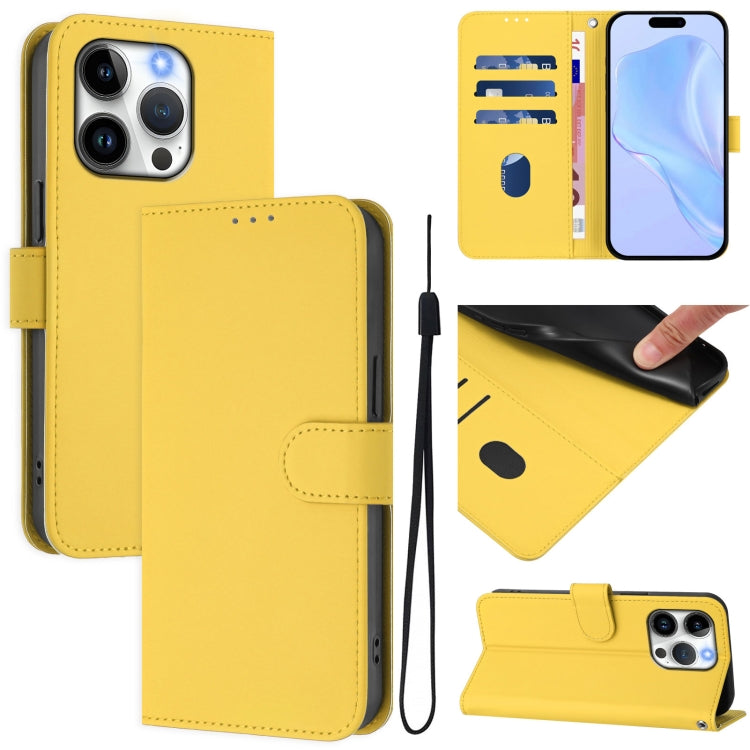 Custodia per telefono in pelle tinta unita effetto pelle con cordino, For iPhone 15 Pro