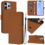 Custodia per telefono in pelle tinta unita effetto pelle con cordino, For iPhone 13 Pro Max