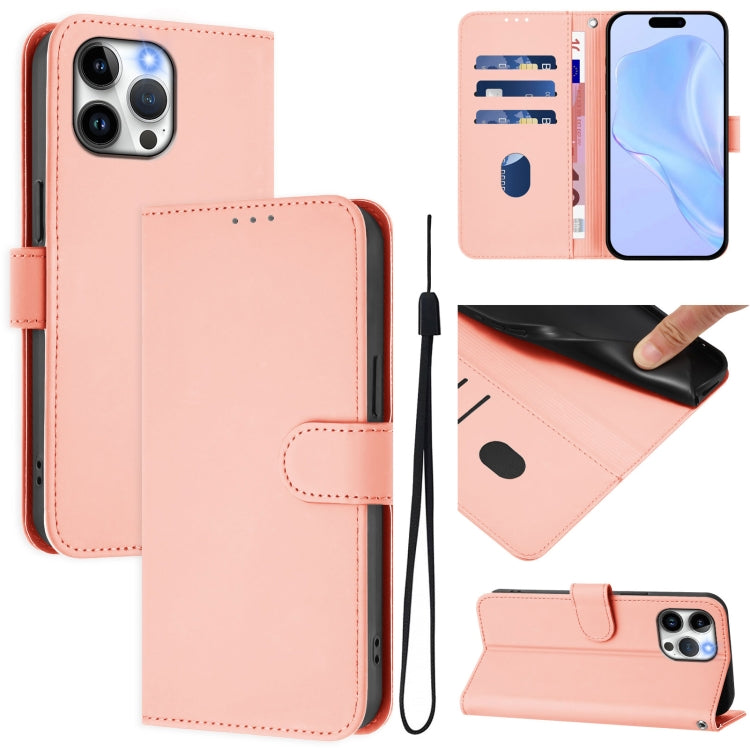 Custodia per telefono in pelle tinta unita effetto pelle con cordino, For iPhone 13 Pro Max