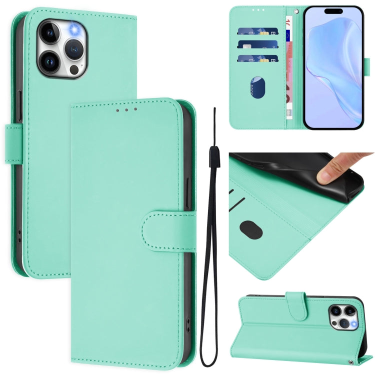 Custodia per telefono in pelle tinta unita effetto pelle con cordino, For iPhone 13 Pro Max