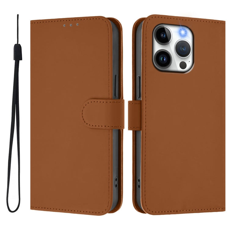 Custodia per telefono in pelle tinta unita effetto pelle con cordino, For iPhone 13 Pro