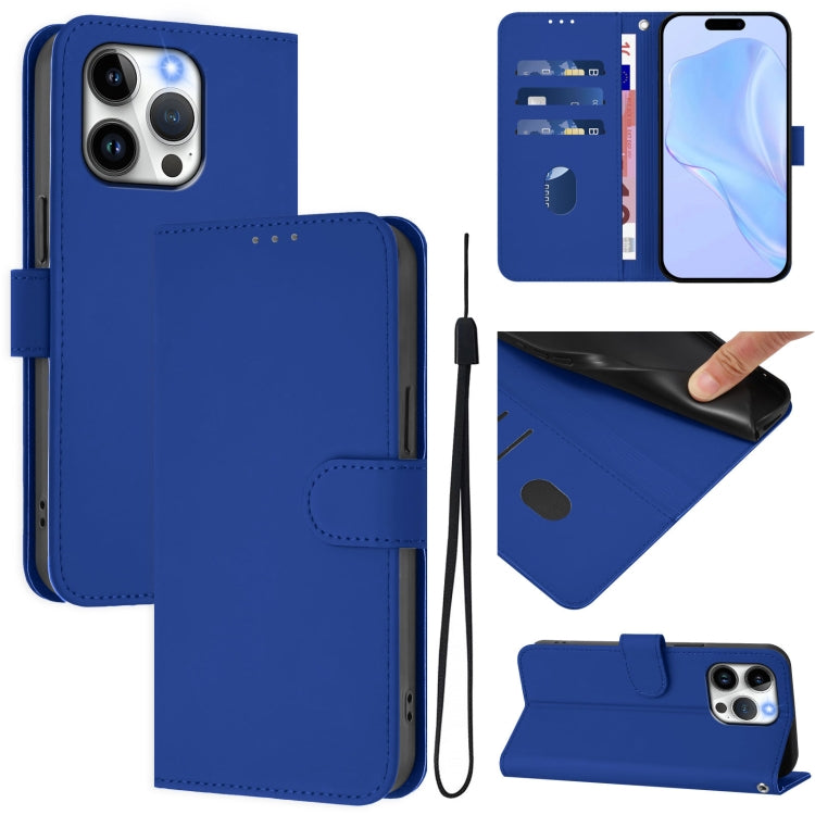 Custodia per telefono in pelle tinta unita effetto pelle con cordino, For iPhone 13 Pro