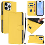 Custodia per telefono in pelle tinta unita effetto pelle con cordino, For iPhone 13 Pro