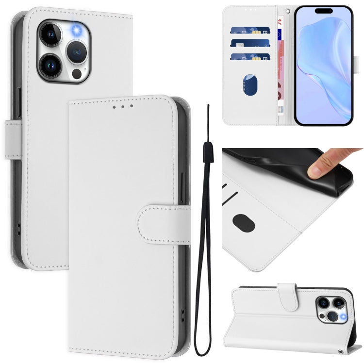 Custodia per telefono in pelle tinta unita effetto pelle con cordino, For iPhone 13 Pro