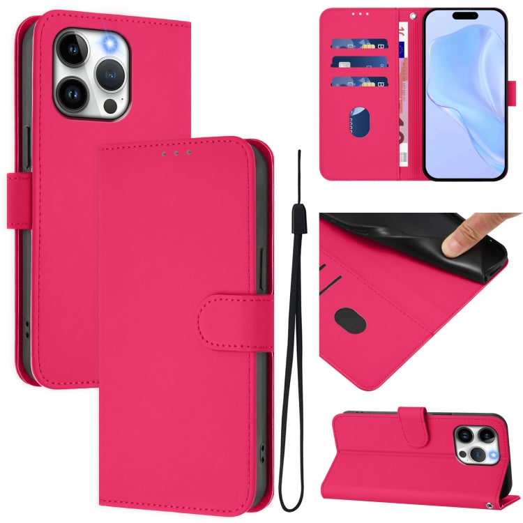 Custodia per telefono in pelle tinta unita effetto pelle con cordino, For iPhone 13 Pro