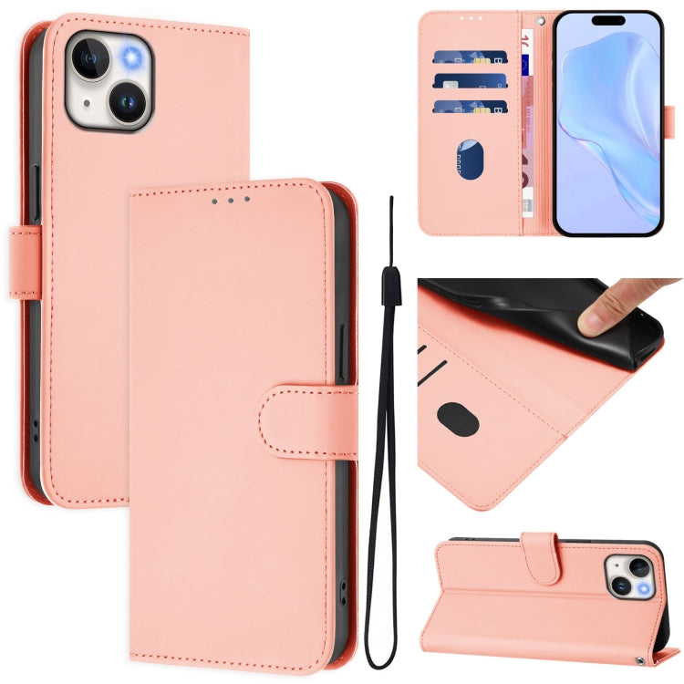 Custodia per telefono in pelle tinta unita effetto pelle con cordino, For iPhone 13 mini