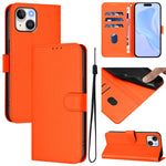 Custodia per telefono in pelle tinta unita effetto pelle con cordino, For iPhone 13 mini