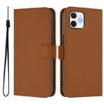 Custodia per telefono in pelle tinta unita effetto pelle con cordino, For iPhone 12 / 12 Pro