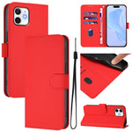 Custodia per telefono in pelle tinta unita effetto pelle con cordino, For iPhone 12 / 12 Pro