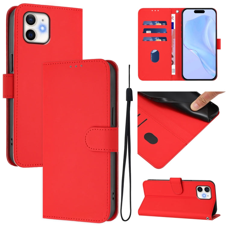 Custodia per telefono in pelle tinta unita effetto pelle con cordino, For iPhone 12 / 12 Pro