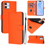 Custodia per telefono in pelle tinta unita effetto pelle con cordino, For iPhone 12 / 12 Pro