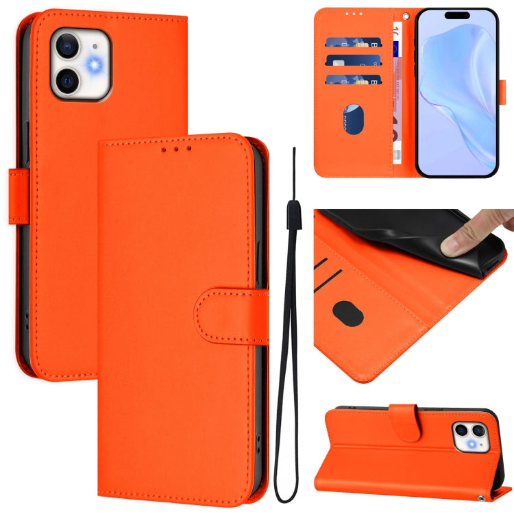 Custodia per telefono in pelle tinta unita effetto pelle con cordino, For iPhone 12 / 12 Pro