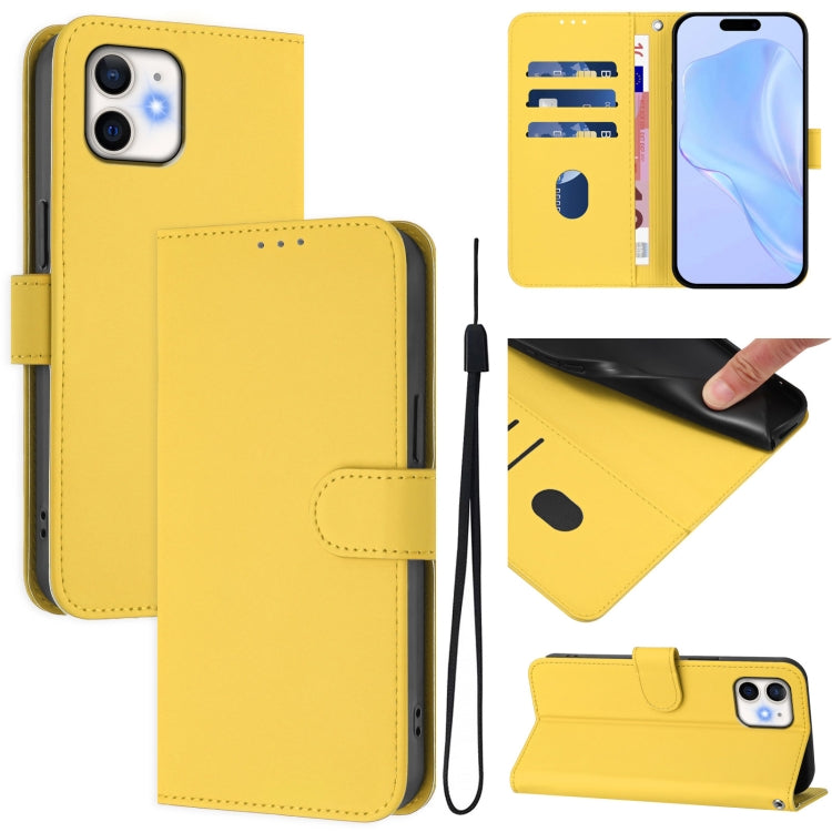 Custodia per telefono in pelle tinta unita effetto pelle con cordino, For iPhone 12 / 12 Pro