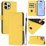 Custodia per telefono in pelle tinta unita effetto pelle con cordino, For iPhone 12 Pro Max
